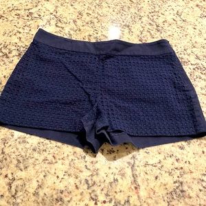 Jcrew navy eyelet overlay front 2.5 inch shorts
